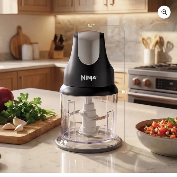 Ninja Express Chop® Food Chopper – Black and Clear with Purple Contents